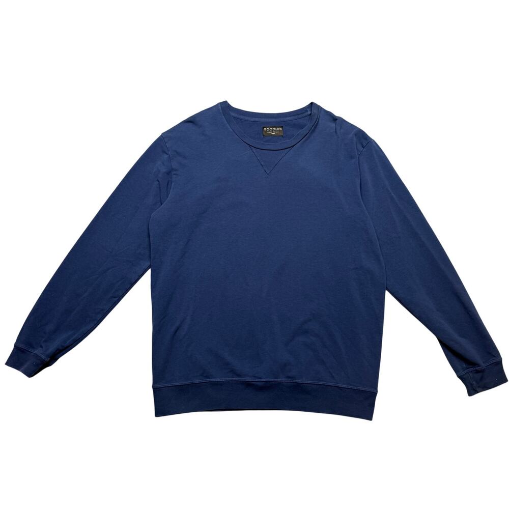 Goodlife Crewneck Blue Pullover Sweatshirt Men's Large Stretch Loungewear
